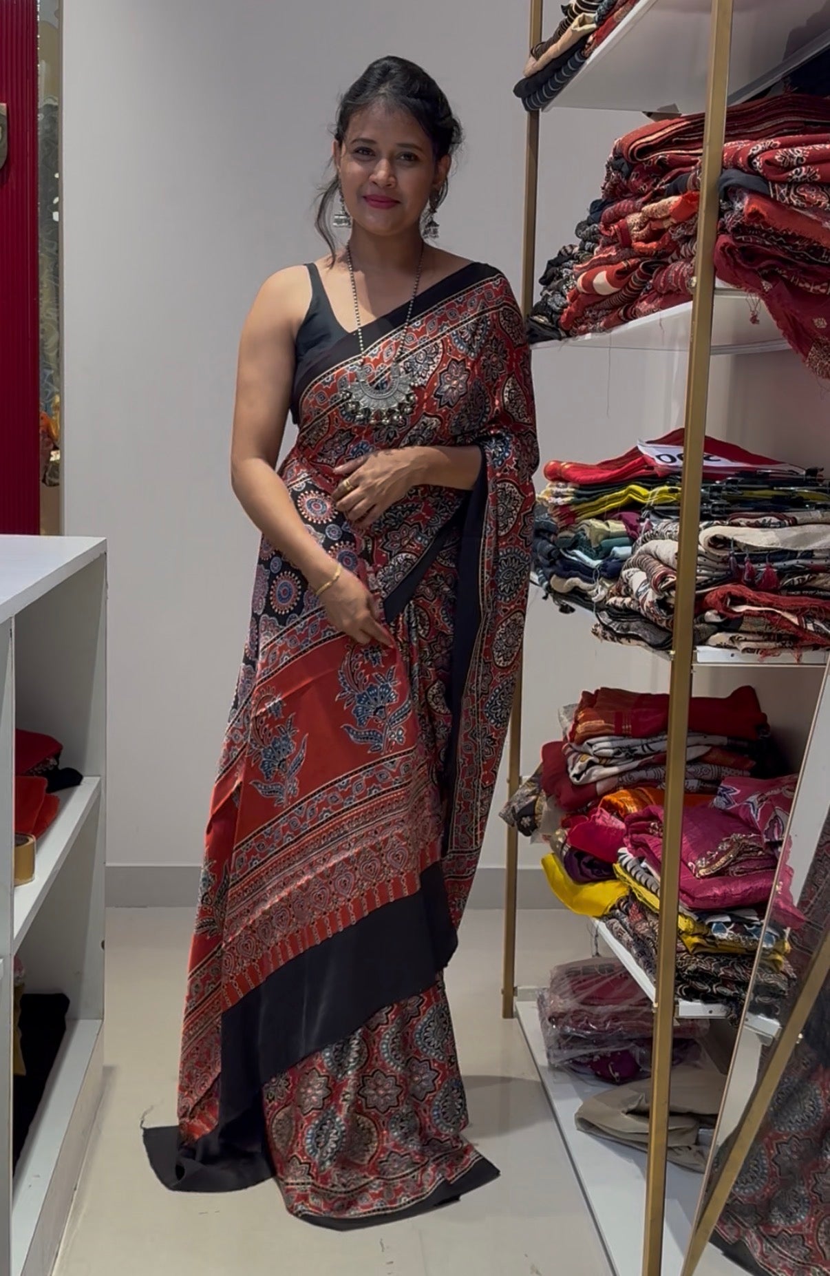 Badam butta pure modal silk saree