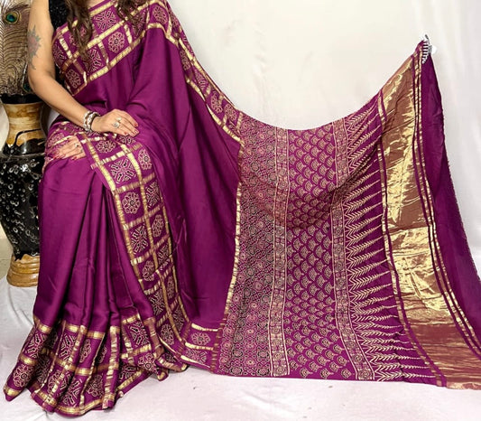 Purple Modal Silk Saree