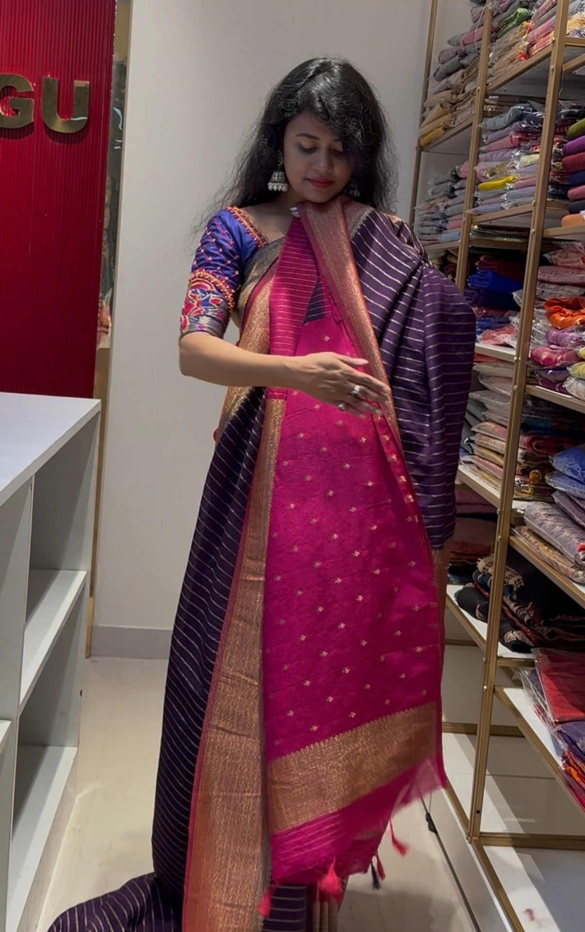 Premium Stripes Georgette Saree