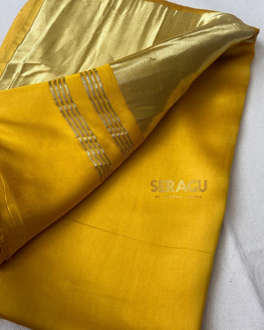 Pure plain modal silk saree with lagadi pallu