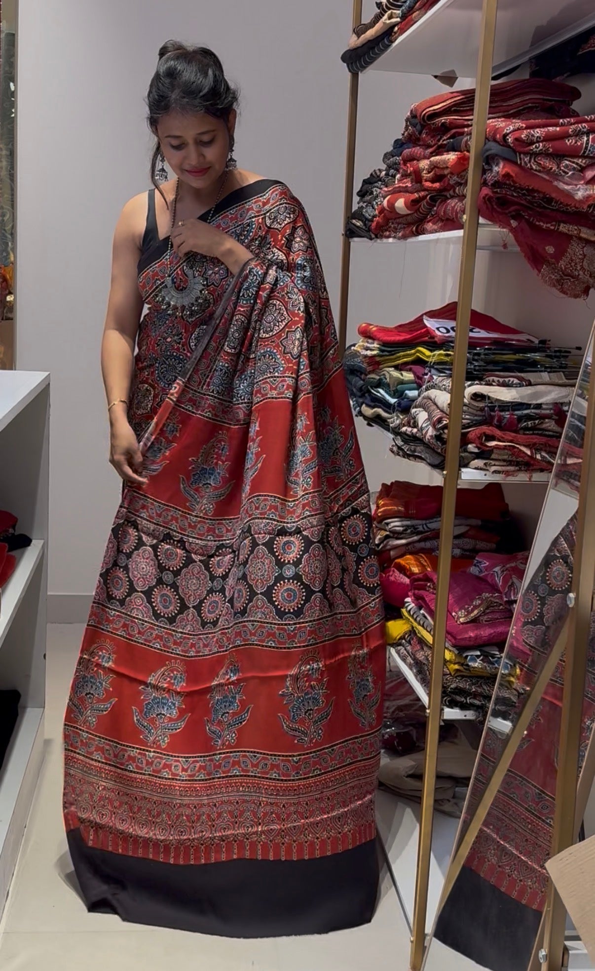 Badam butta pure modal silk saree