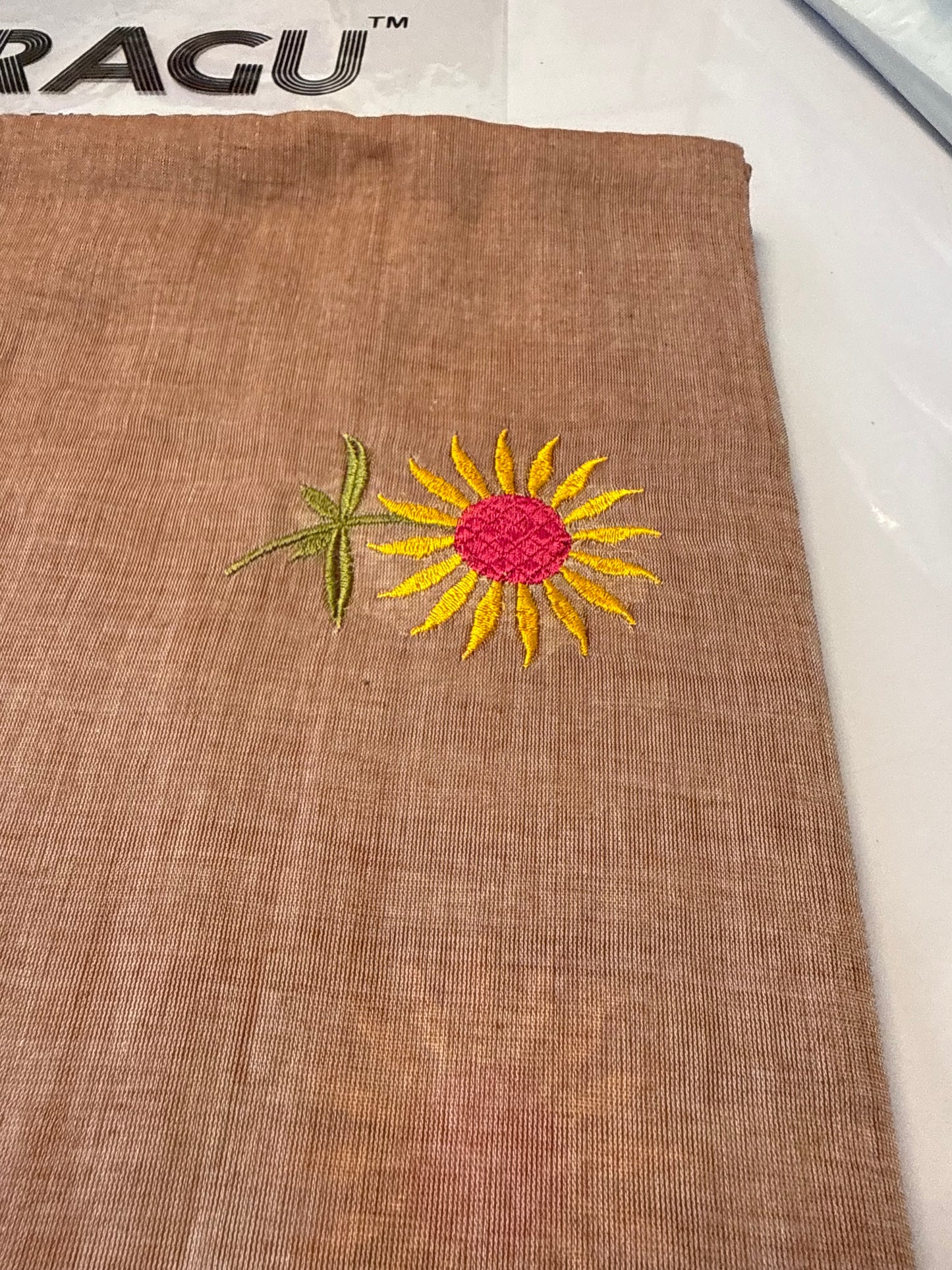 120 count pure mul Cotton With Long Tassels Saree(sunflower1)