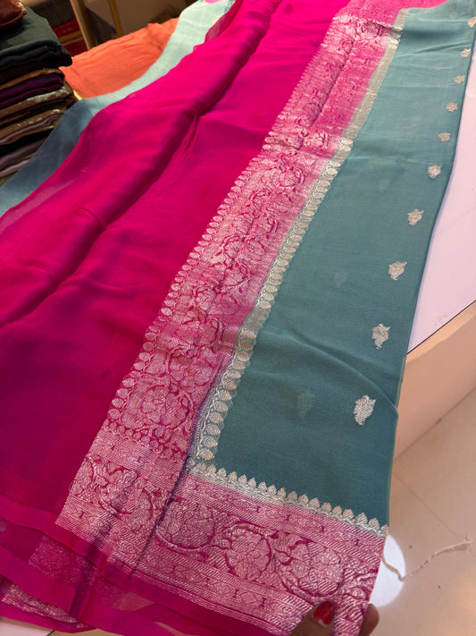 Pure chiffon Banarasi sarees