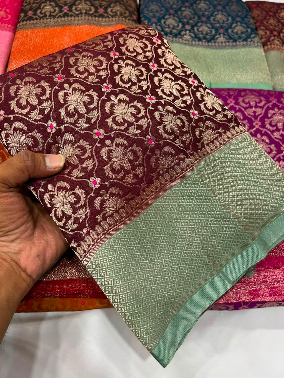 Premium semi khaddi georgette saree