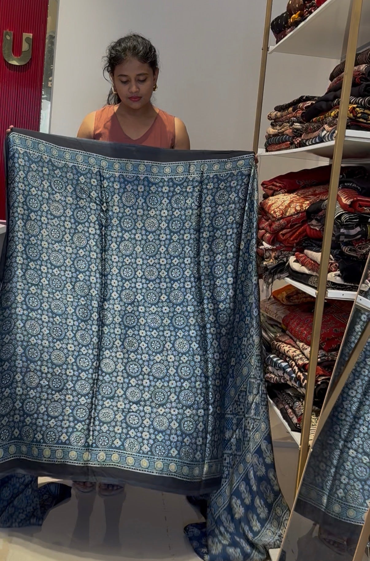 Blue pure modal silk saree