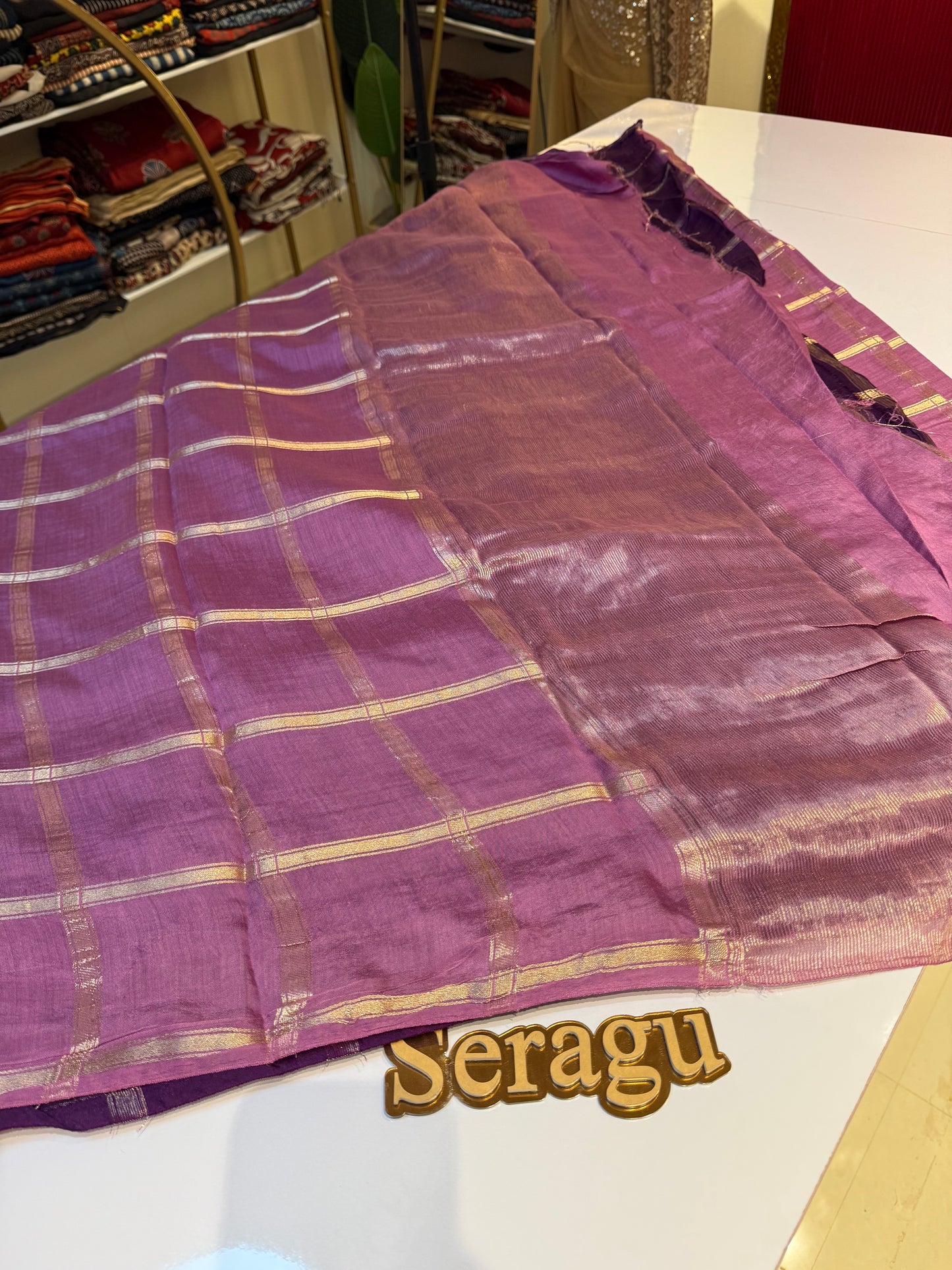Pink Soft Tussar Saree