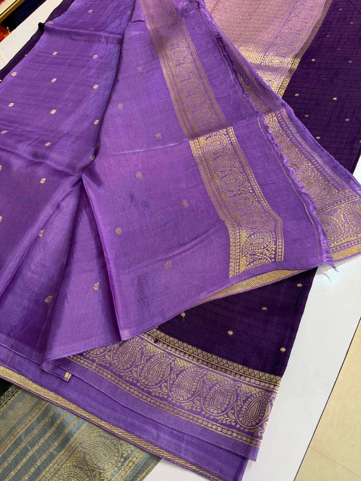 Purple raw mango silk Saree (SSV02)