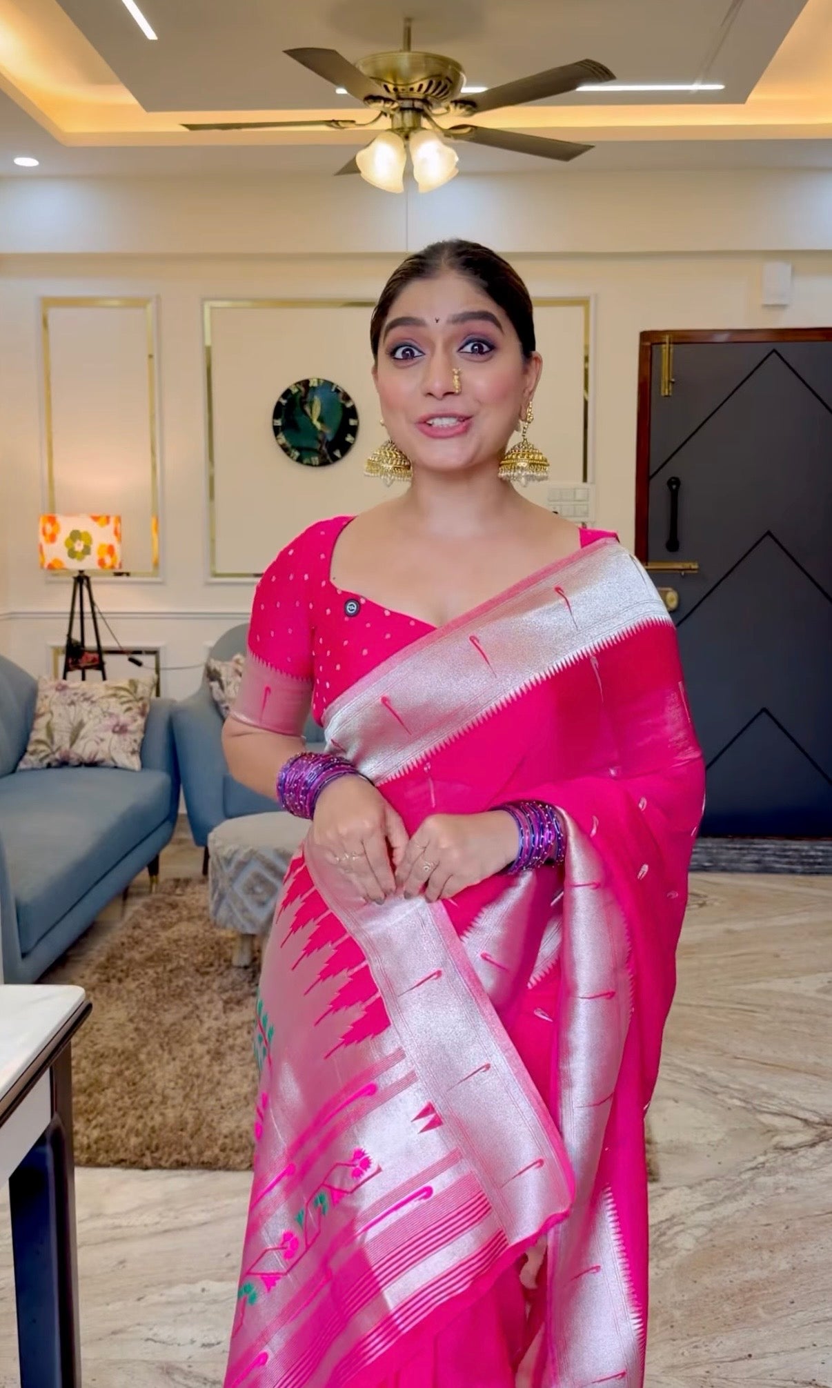 Pink Soft georgette paithani saree(paithani02)