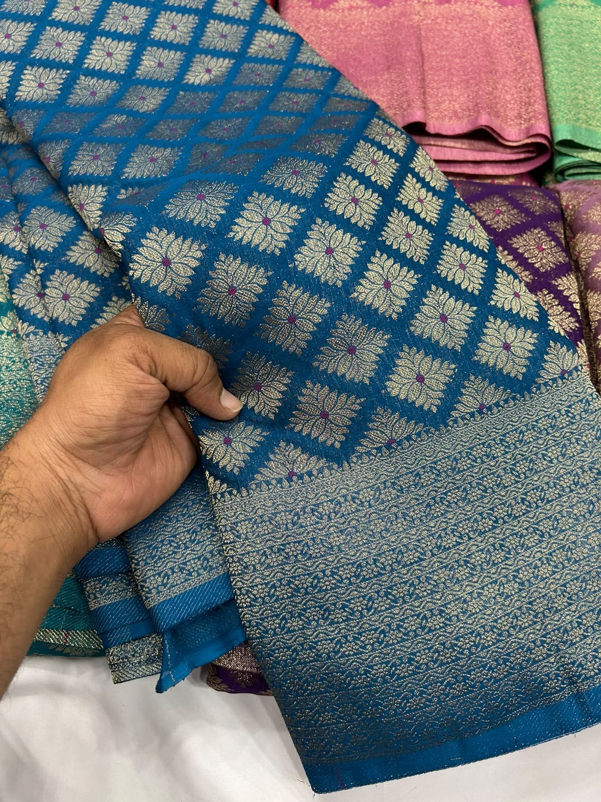 Crushed Brocade georgette sarees
