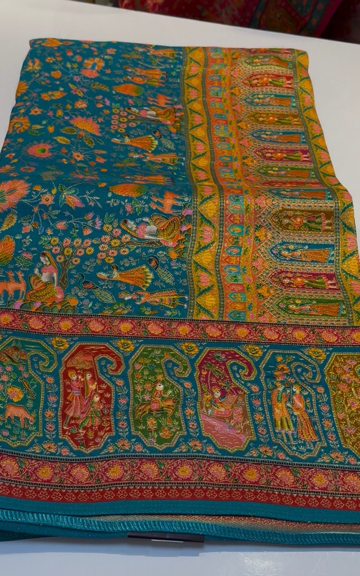 Blue Pure Pashmina Banarasi Saree