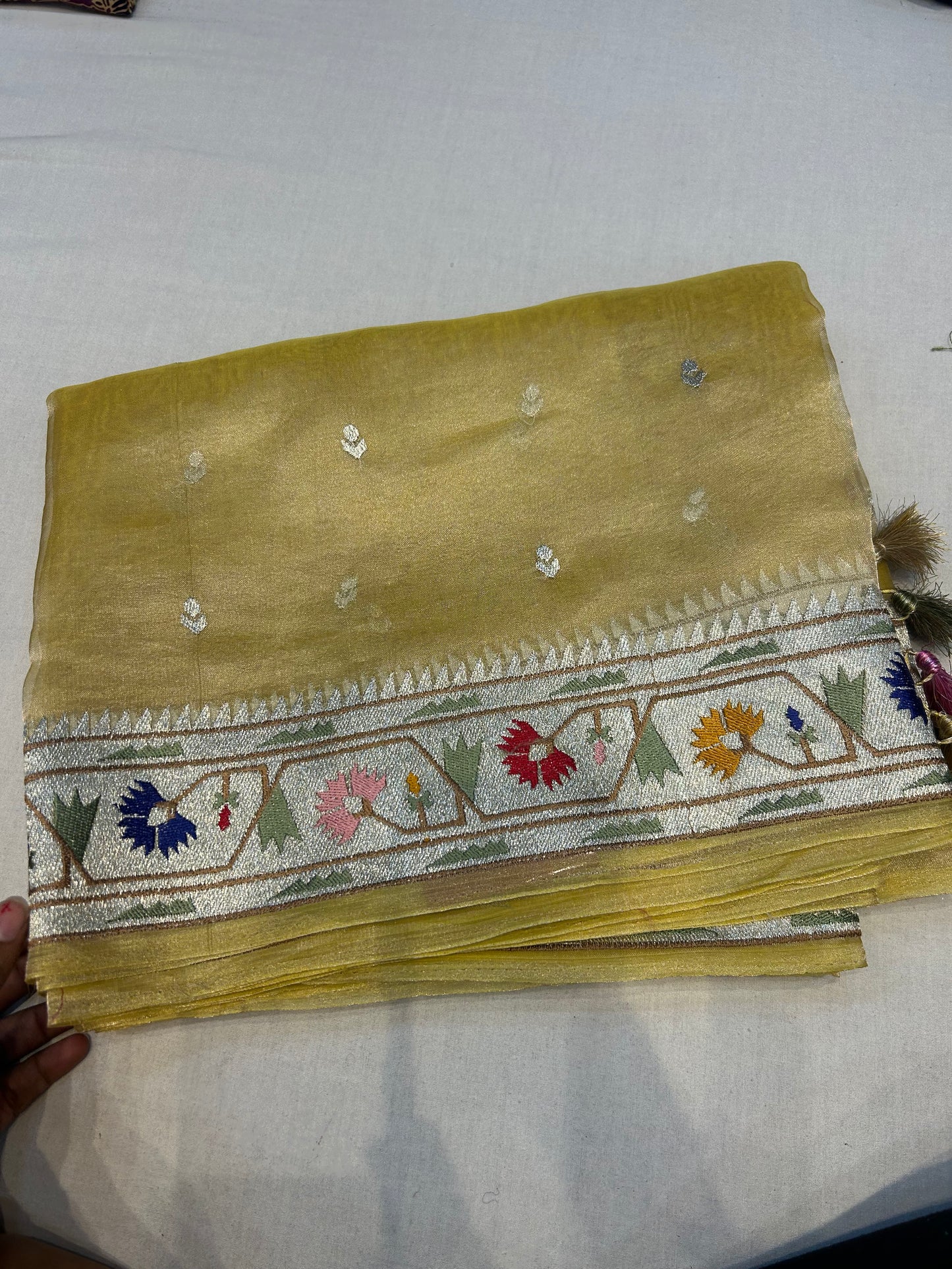 Yellow Pure Tissue Paithani Saree
