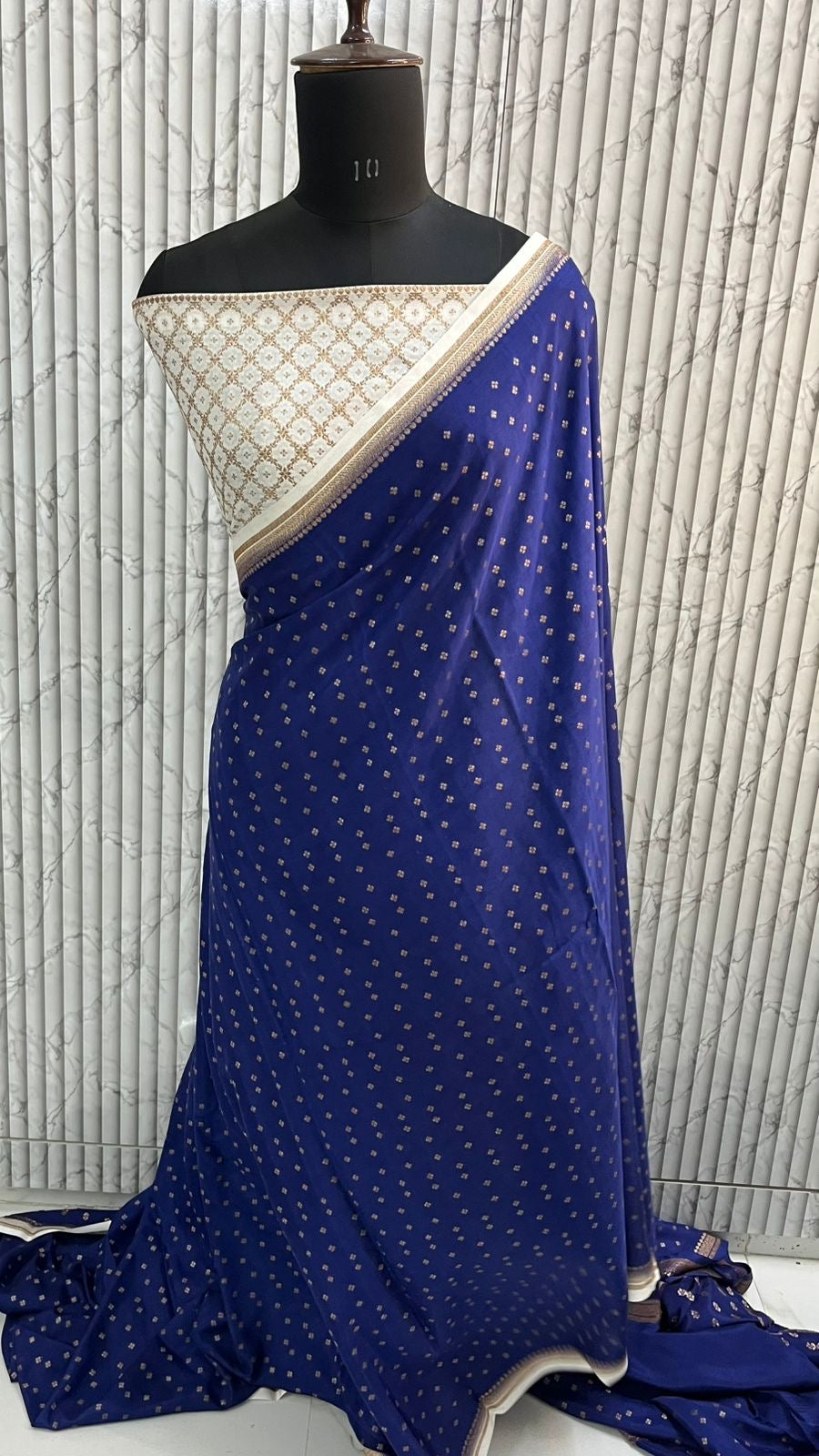 Small border Pure Crepe chiffon banarasi saree