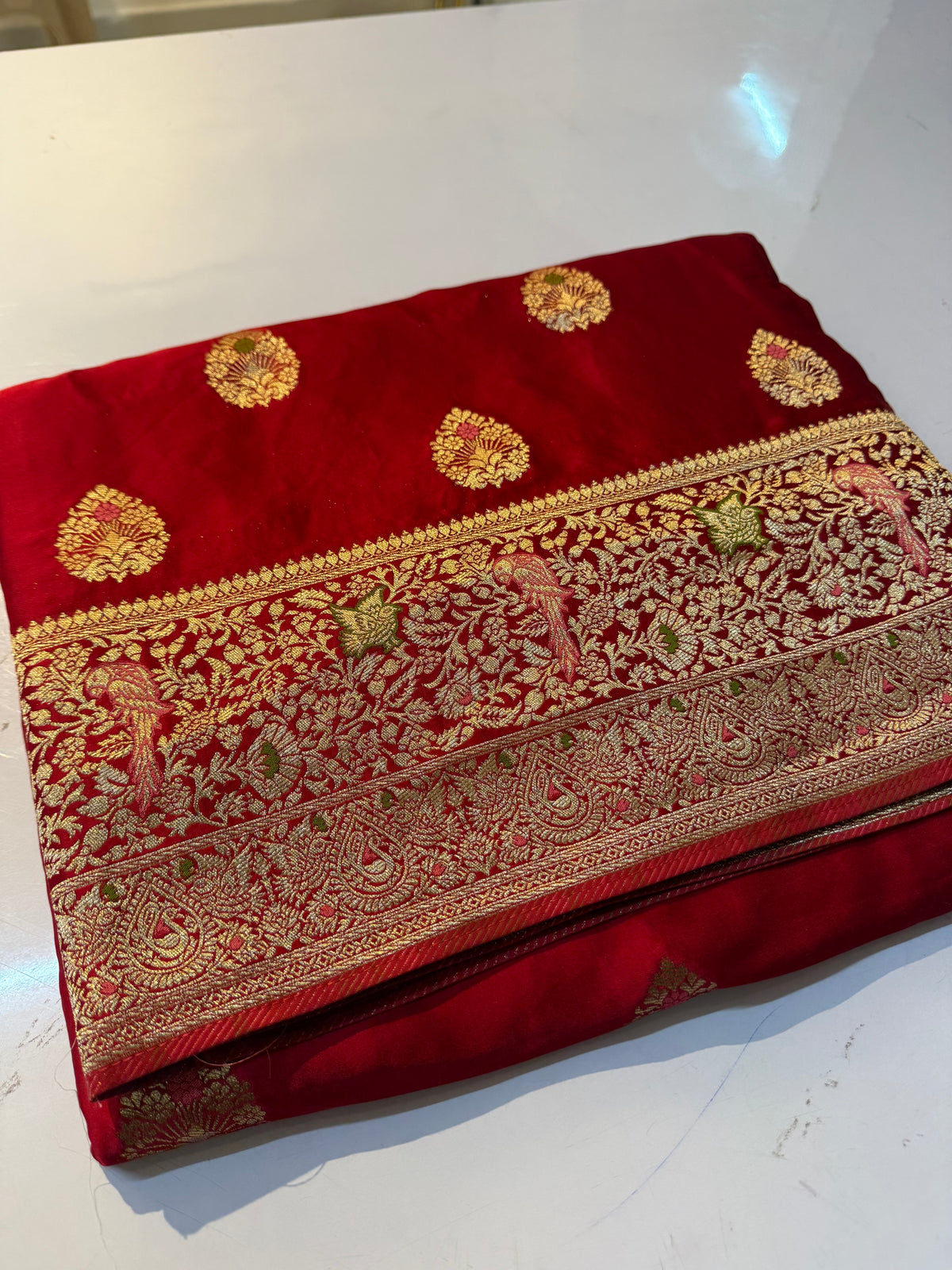 Red Pure mashru Satin Banarasi Silk Saree(SBSGPS99)