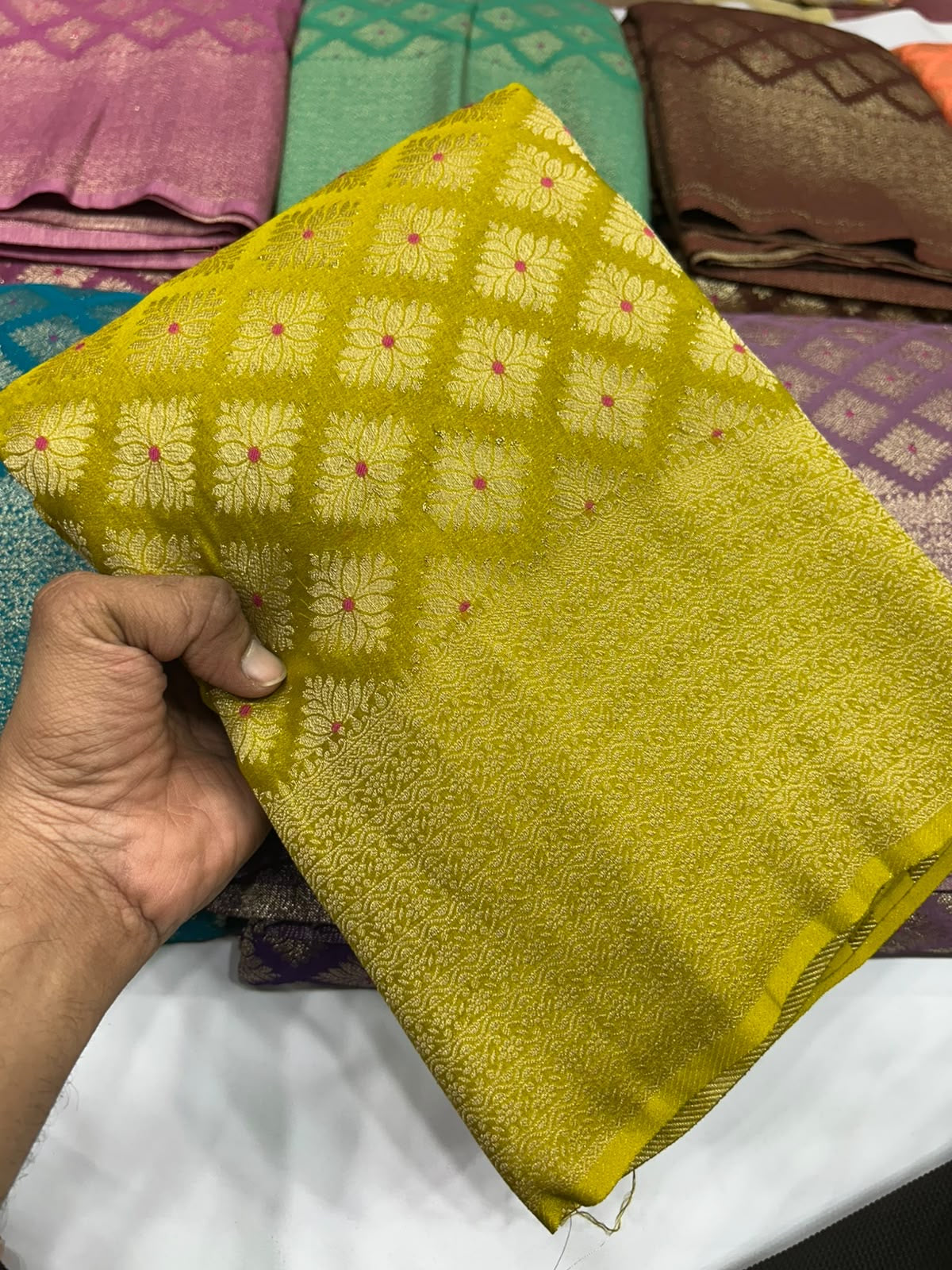 Crushed Brocade georgette sarees