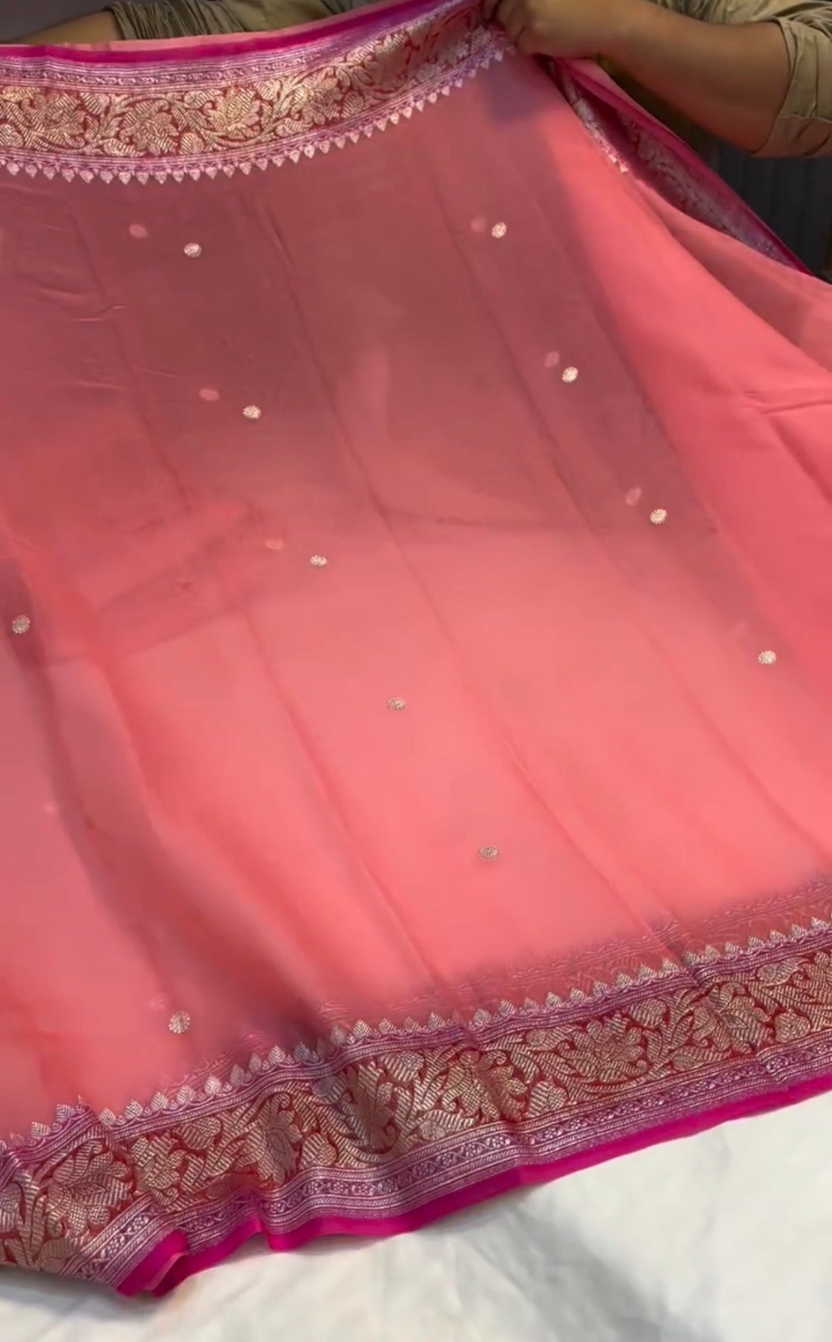 3D Pure chiffon Banarasi sarees