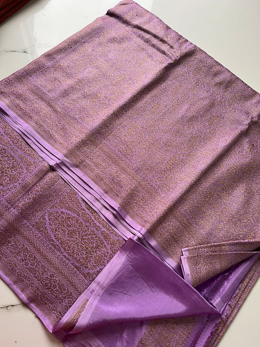 PURE BROCADE Khaddi Crepe Chiffon Handloom Banarasi Saree