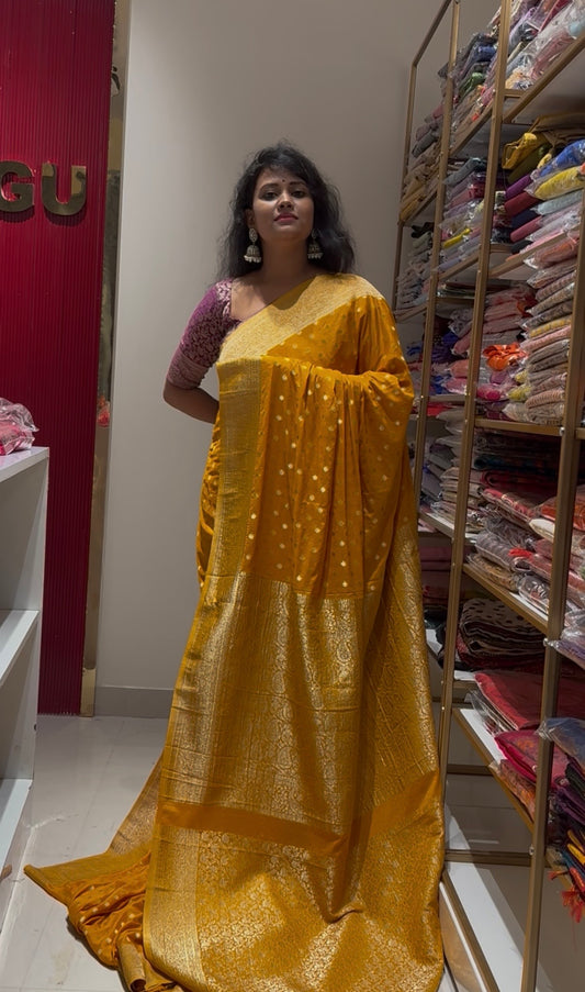Soft Crepe chiffon banarasi saree