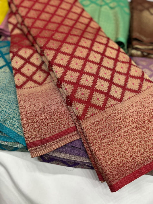 Crushed Brocade georgette sarees