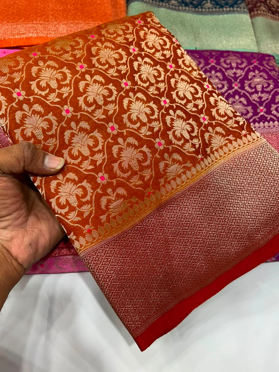 Premium semi khaddi georgette saree