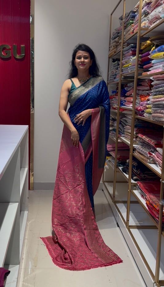 Pure Crepe chiffon banarasi saree