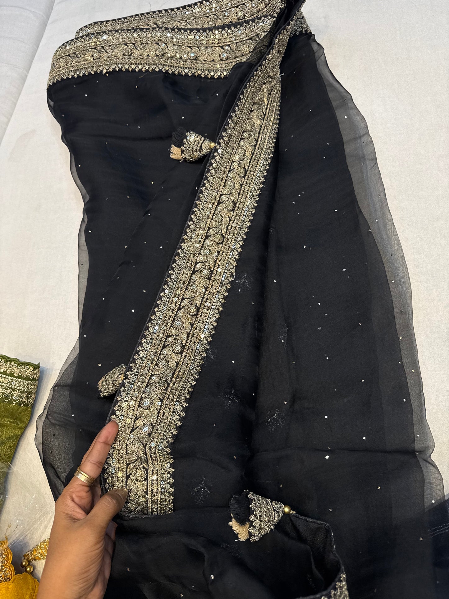 Black pure tissue Sabyasachi inspired saree