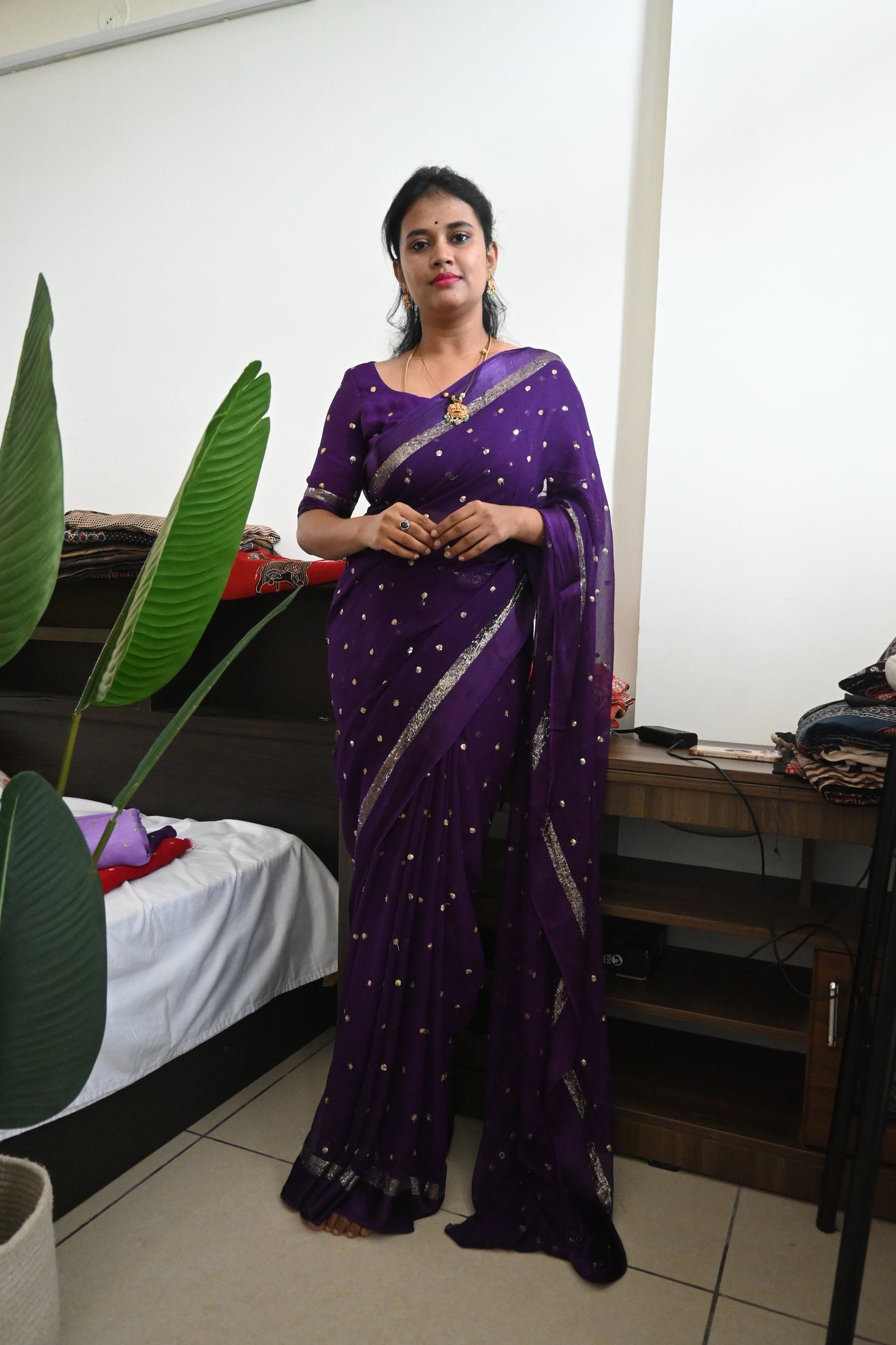 Viscose georgette saree