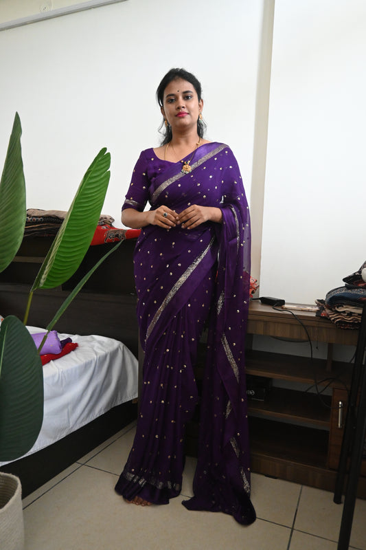 Viscose georgette saree