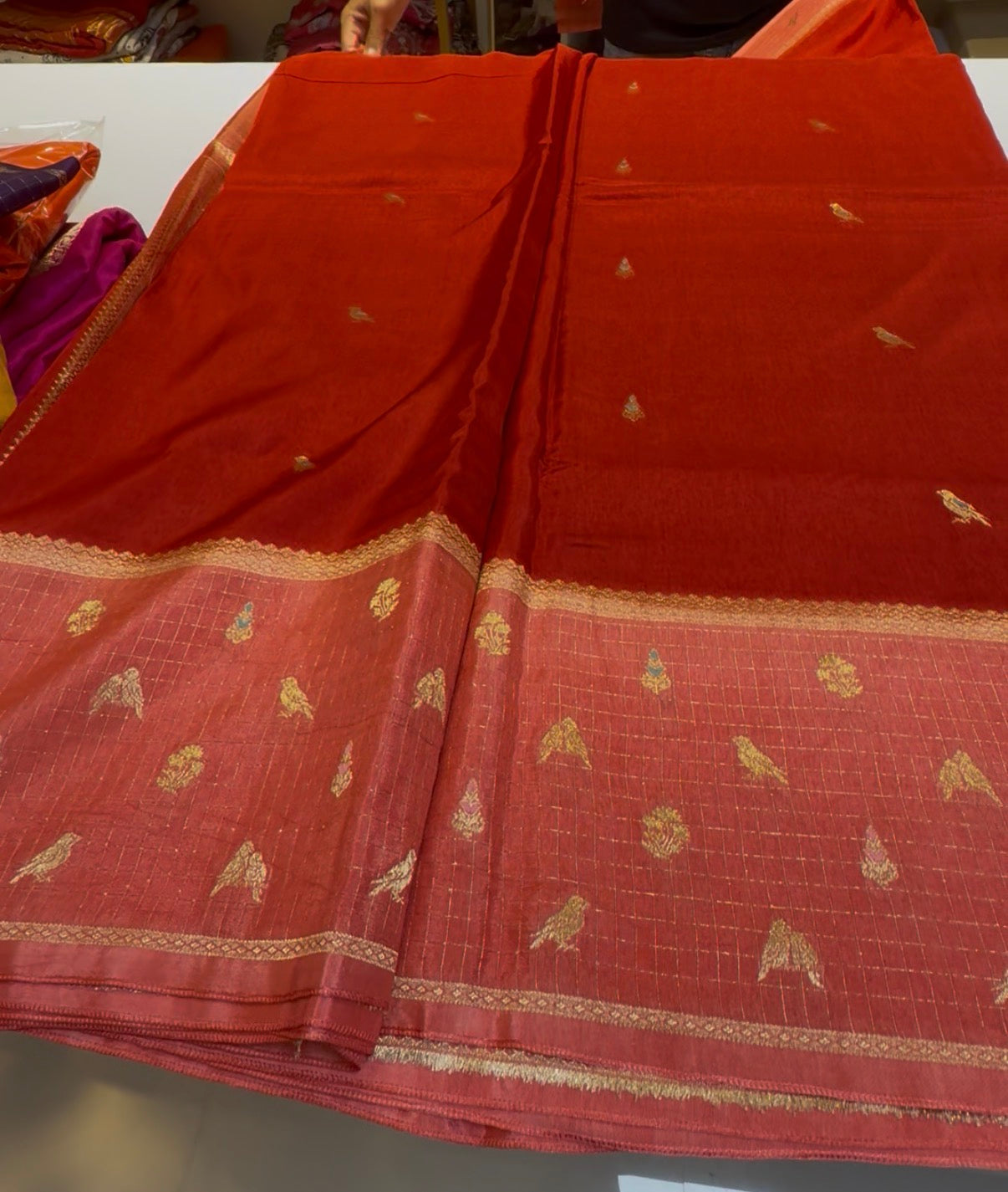 Red premium Russian viscose saree