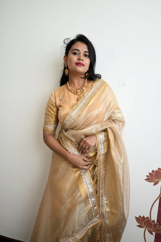 Gold tissue silk saree