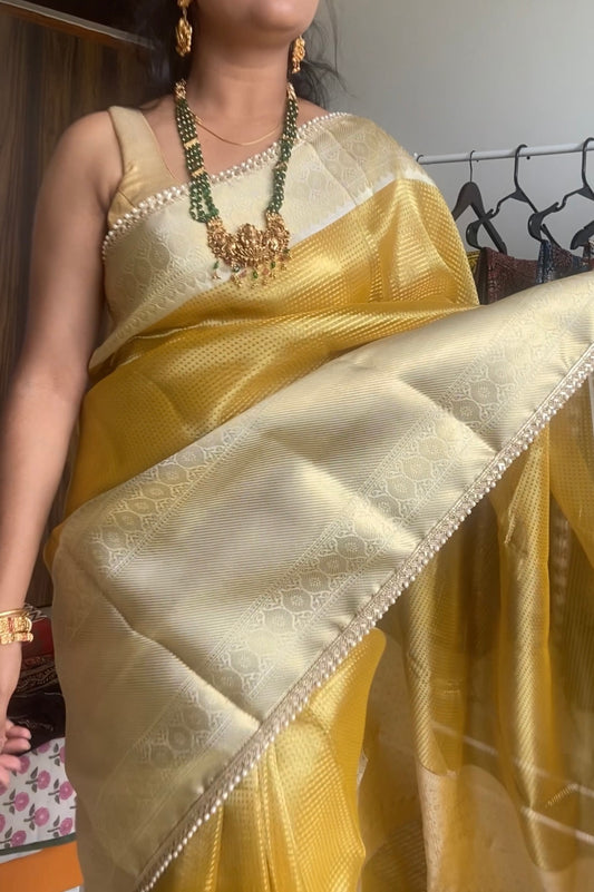 Golden tissue silk saree