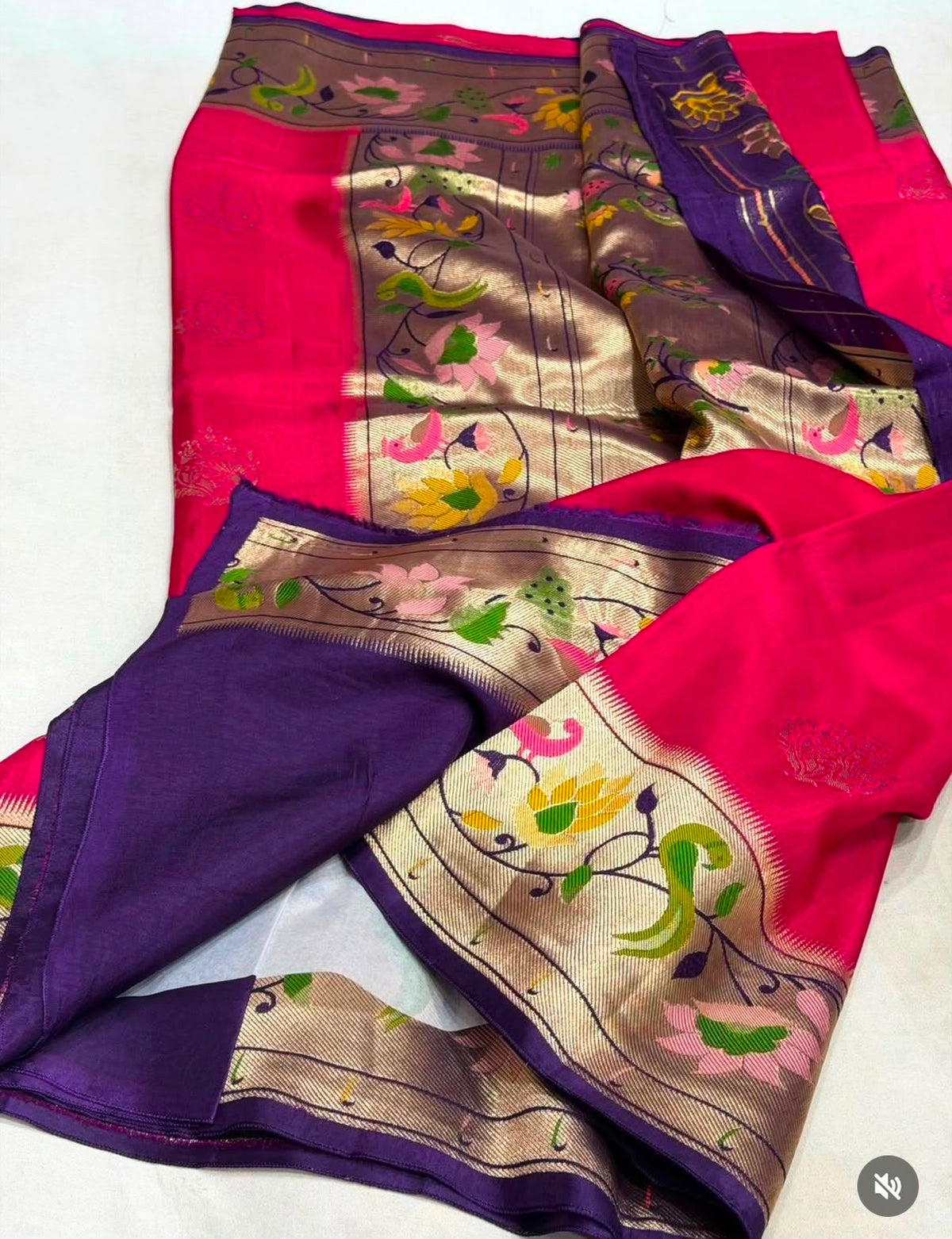 Paithani contrast Viscose Crepe silk saree(SBSGPVC)