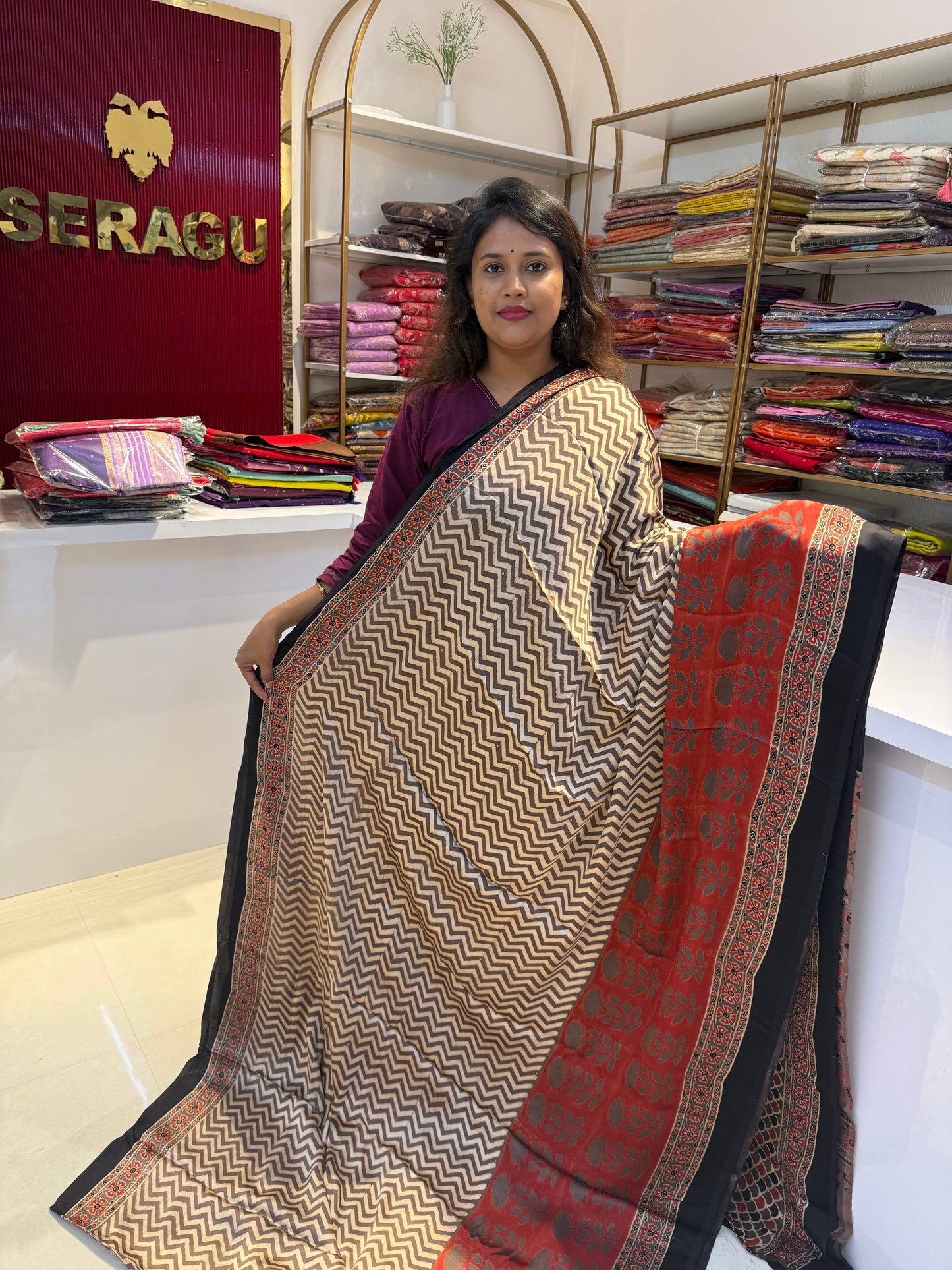 Pure modal silk saree