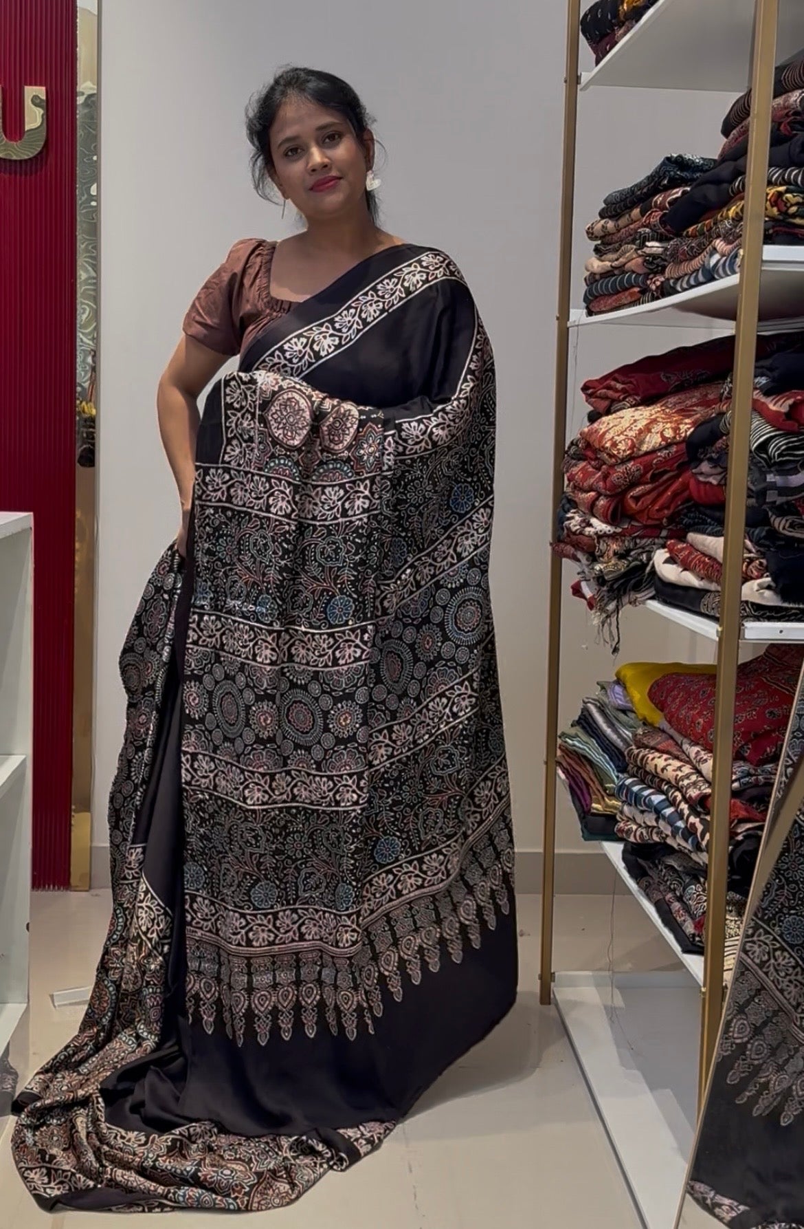 Half and half pure modal silk saree