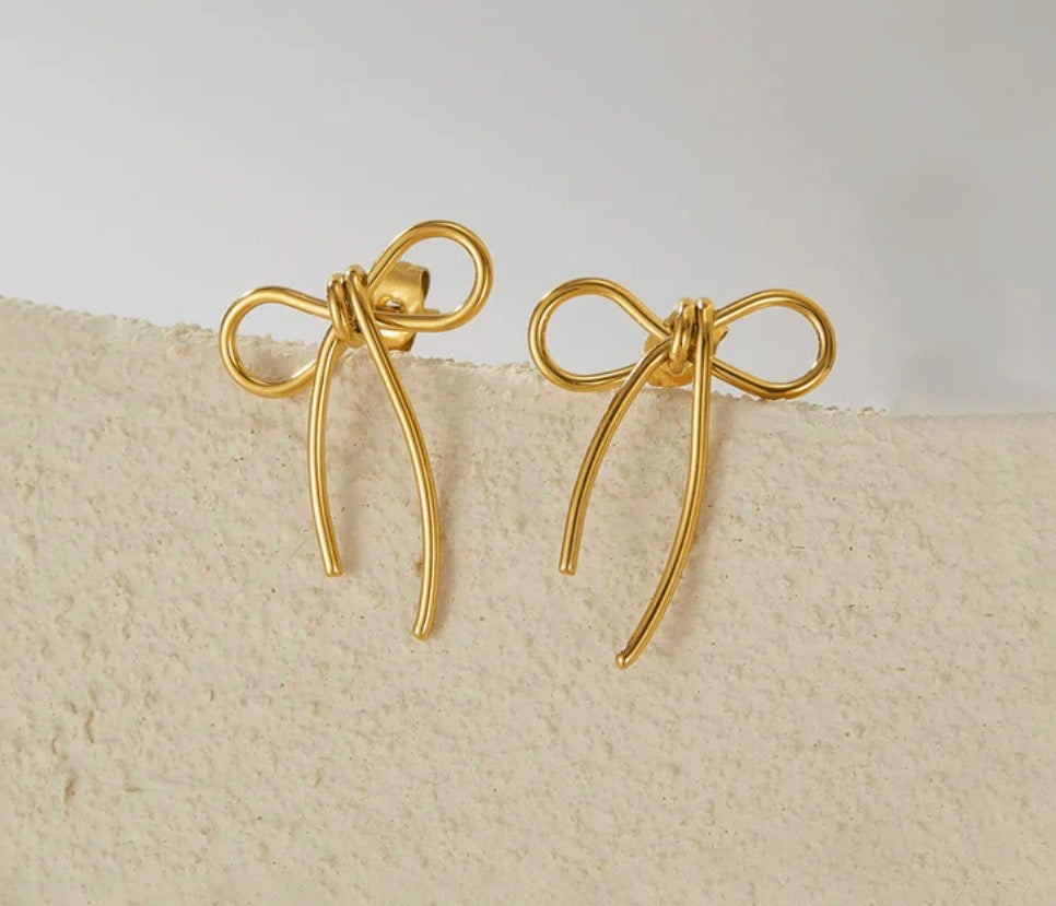 Anti Tarnish Bow Themed Earrings