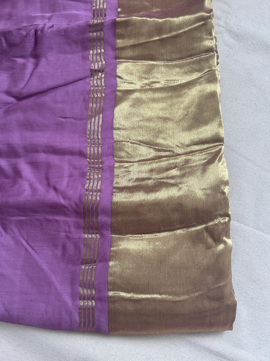 Pure plain modal silk saree with lagadi pallu