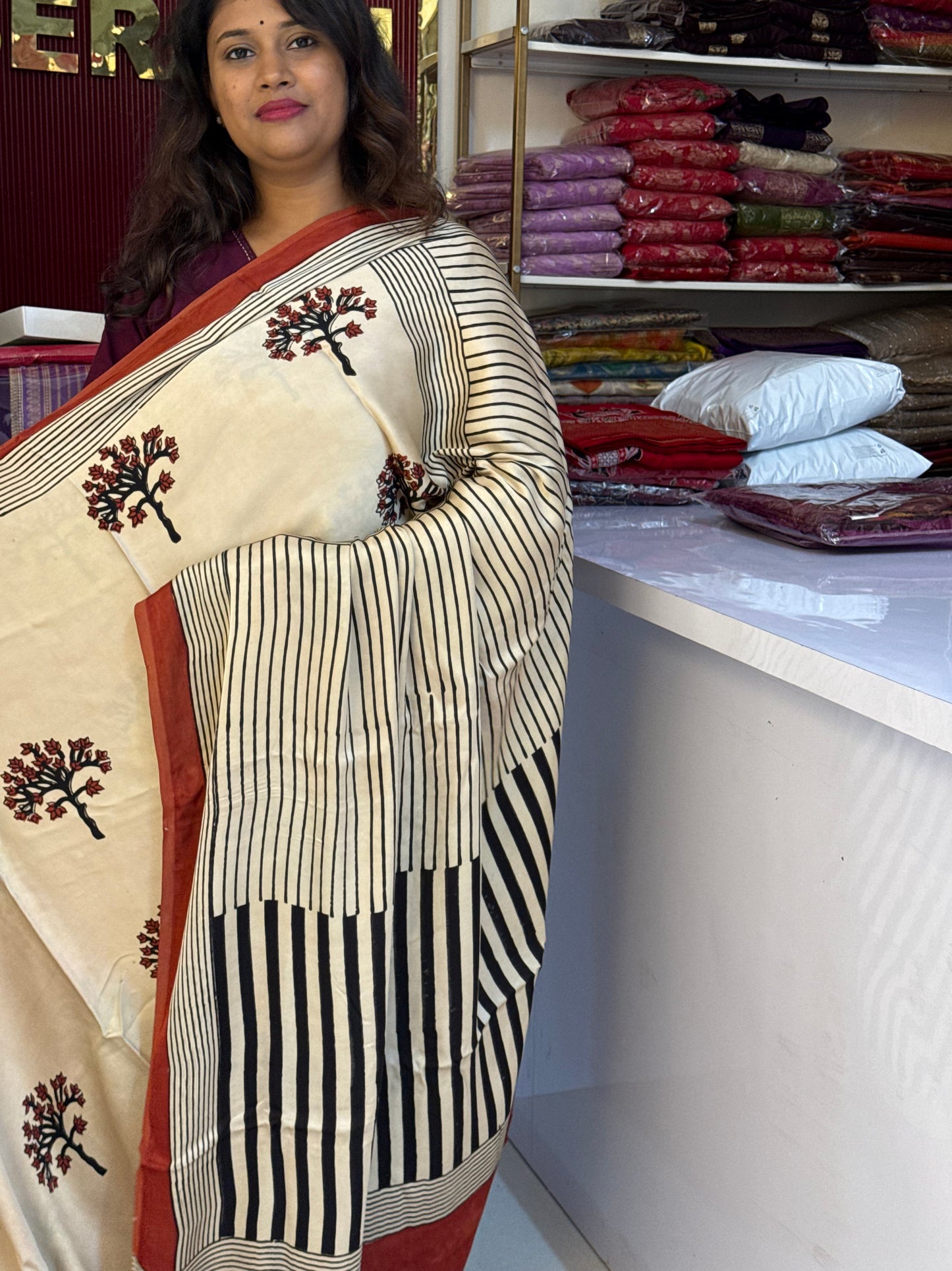 Pure modal silk saree