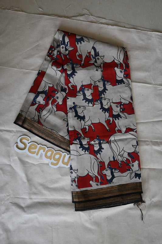 Kalamkari Chennur Silk Saree with Nizam Border