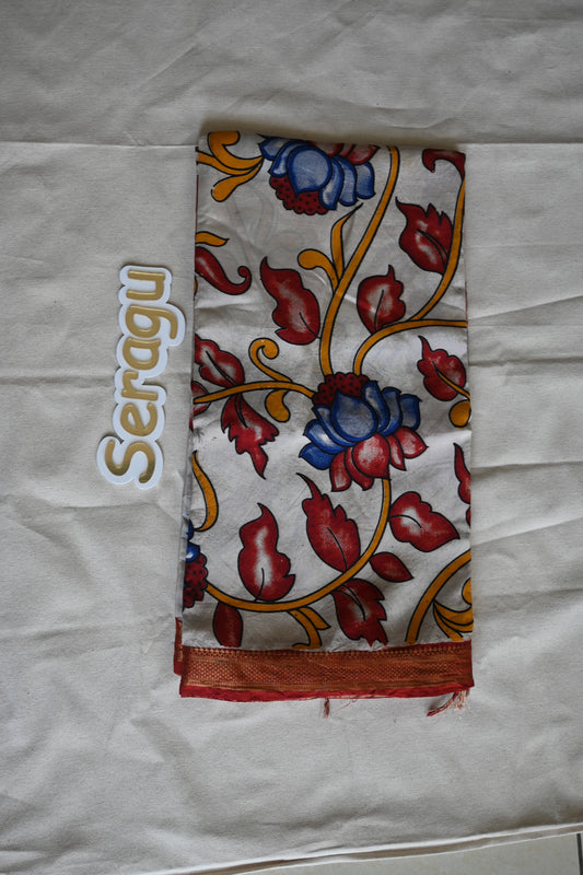 Kalamkari Chennur Silk saree with nizam border