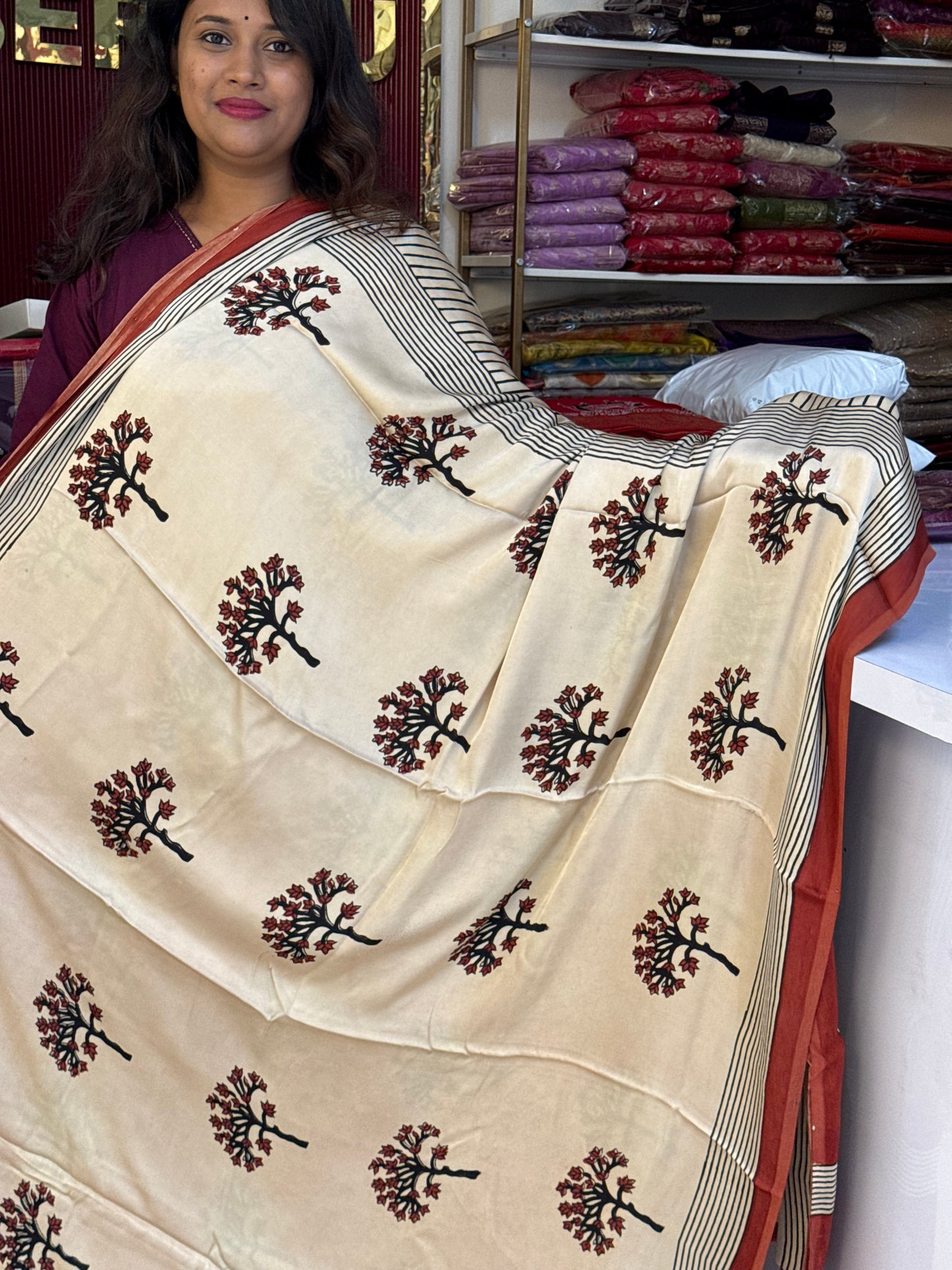 Pure modal silk saree
