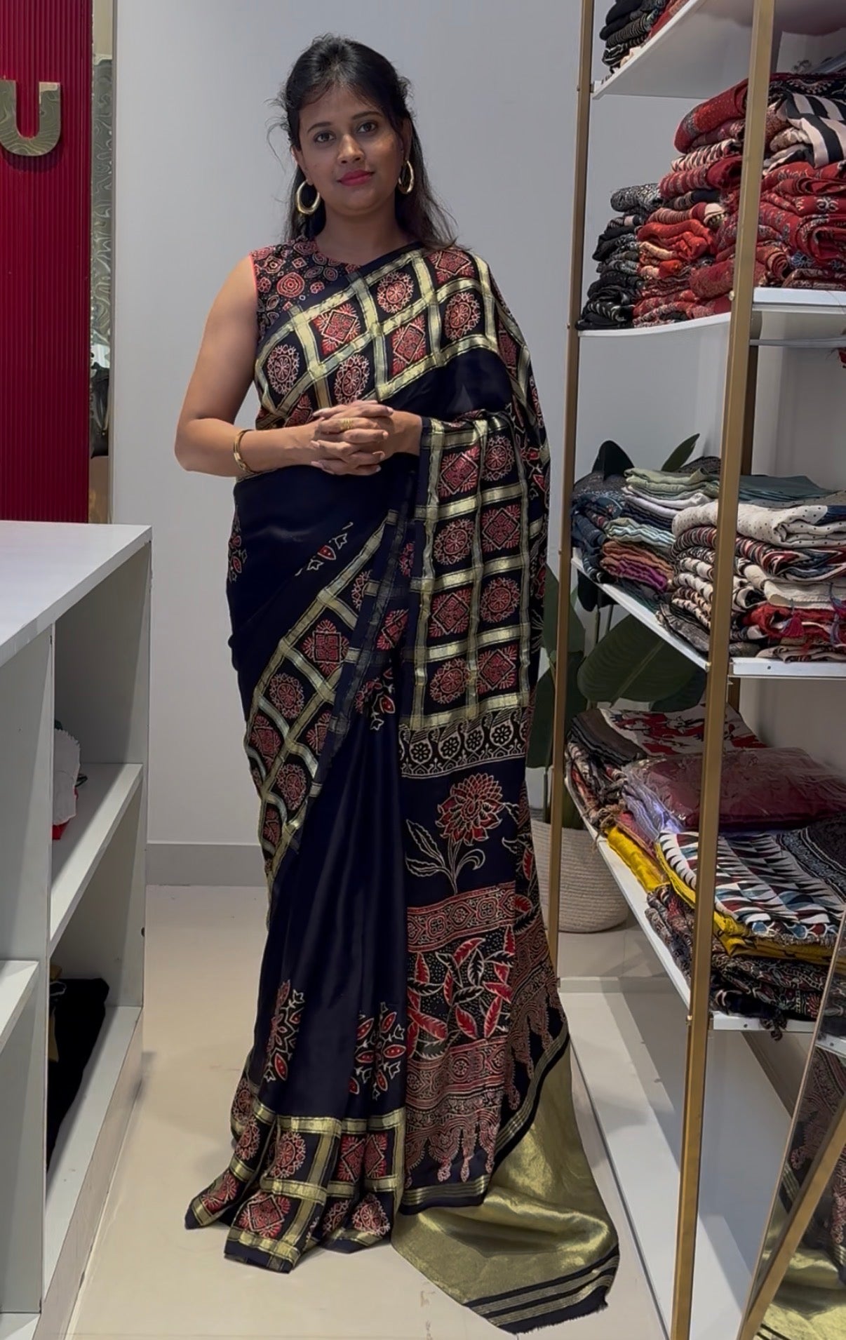 Blue modal silk saree