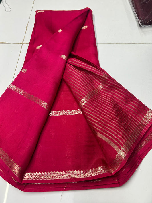 Pink Viscose Saree