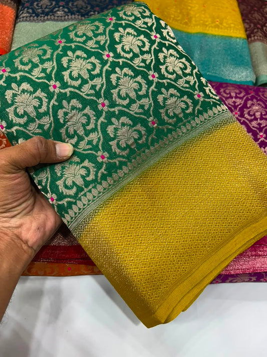 Premium semi khaddi georgette saree