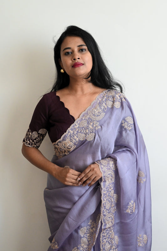 Soft malik silk with havy coding work