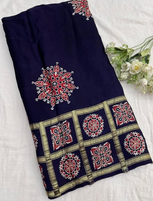 Blue Modal Silk Saree