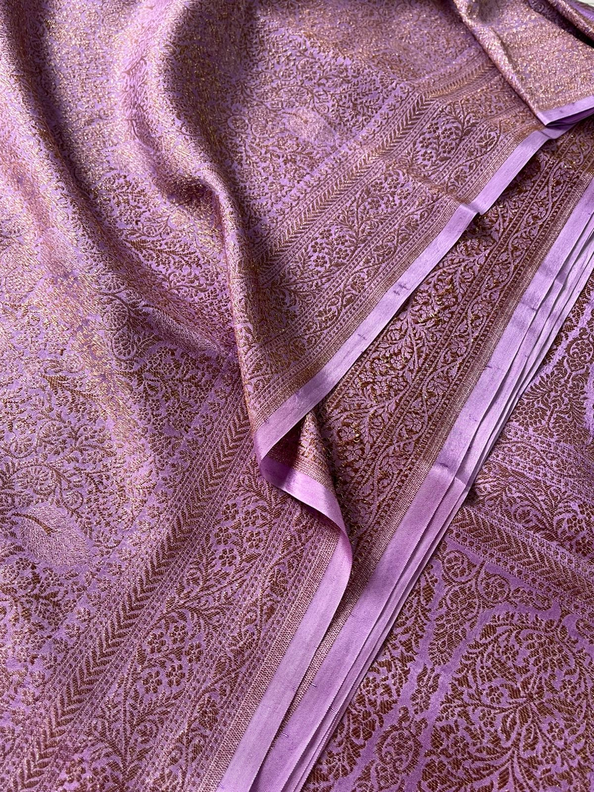PURE BROCADE Khaddi Crepe Chiffon Handloom Banarasi Saree