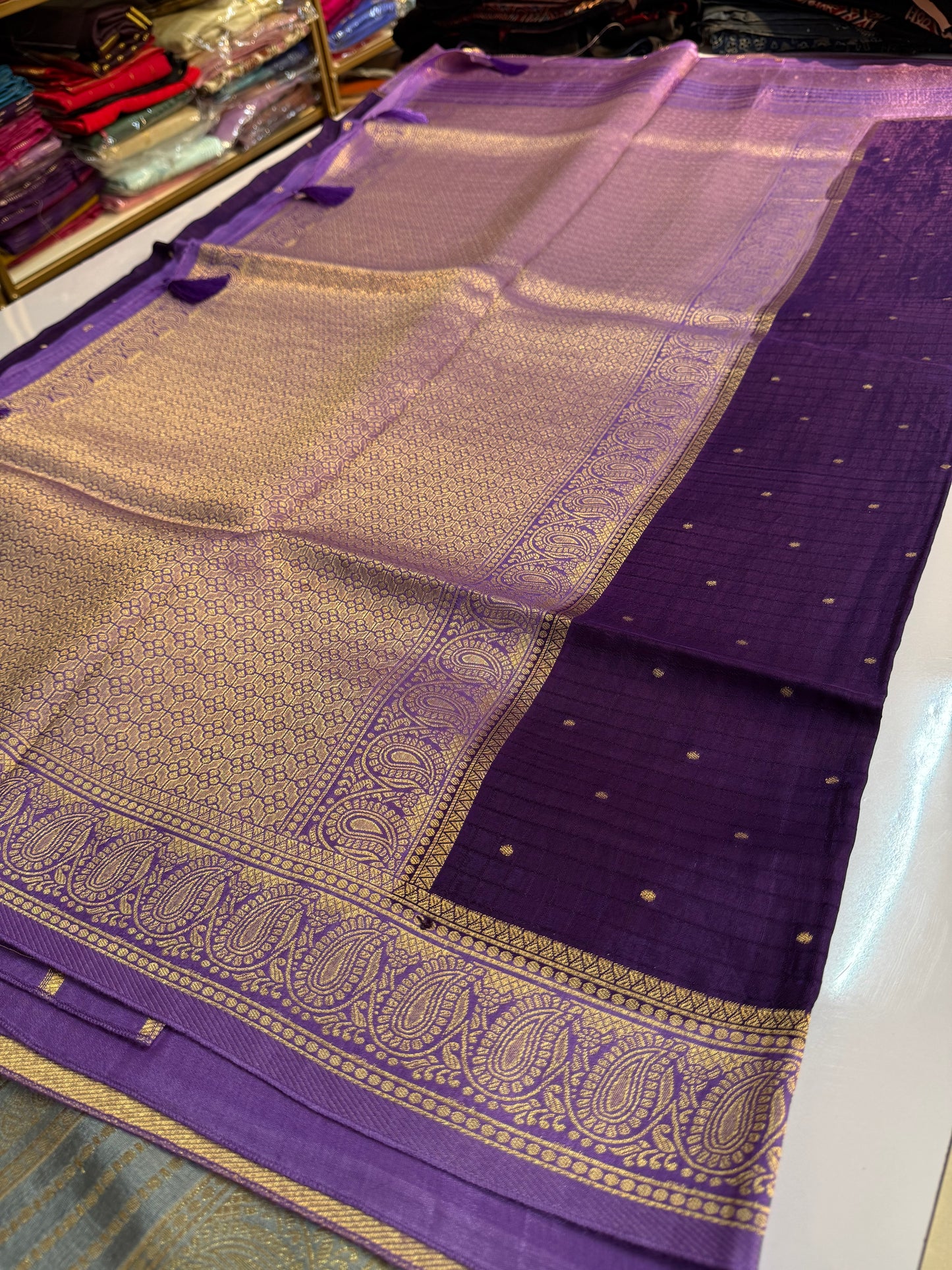 Purple raw mango silk Saree (SSV02)