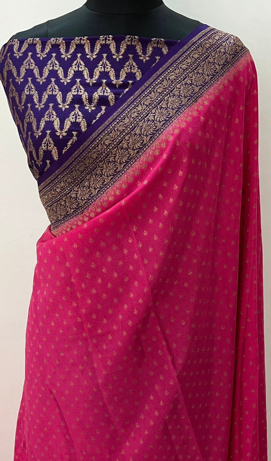 Pure khaddi georgette banarasi saree