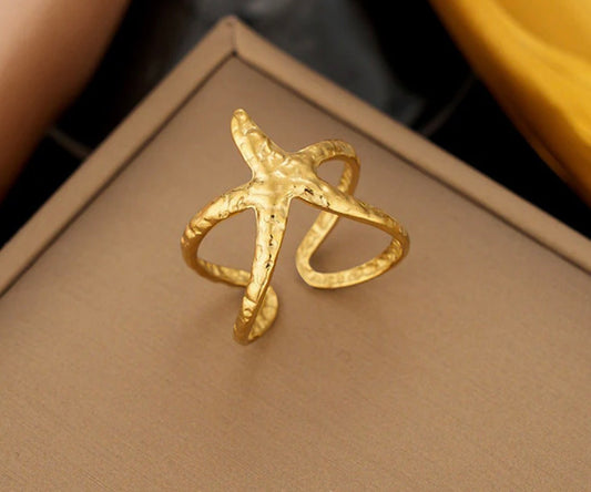 Anti Tarnish Star Themed Contemporary Adjustable Ring