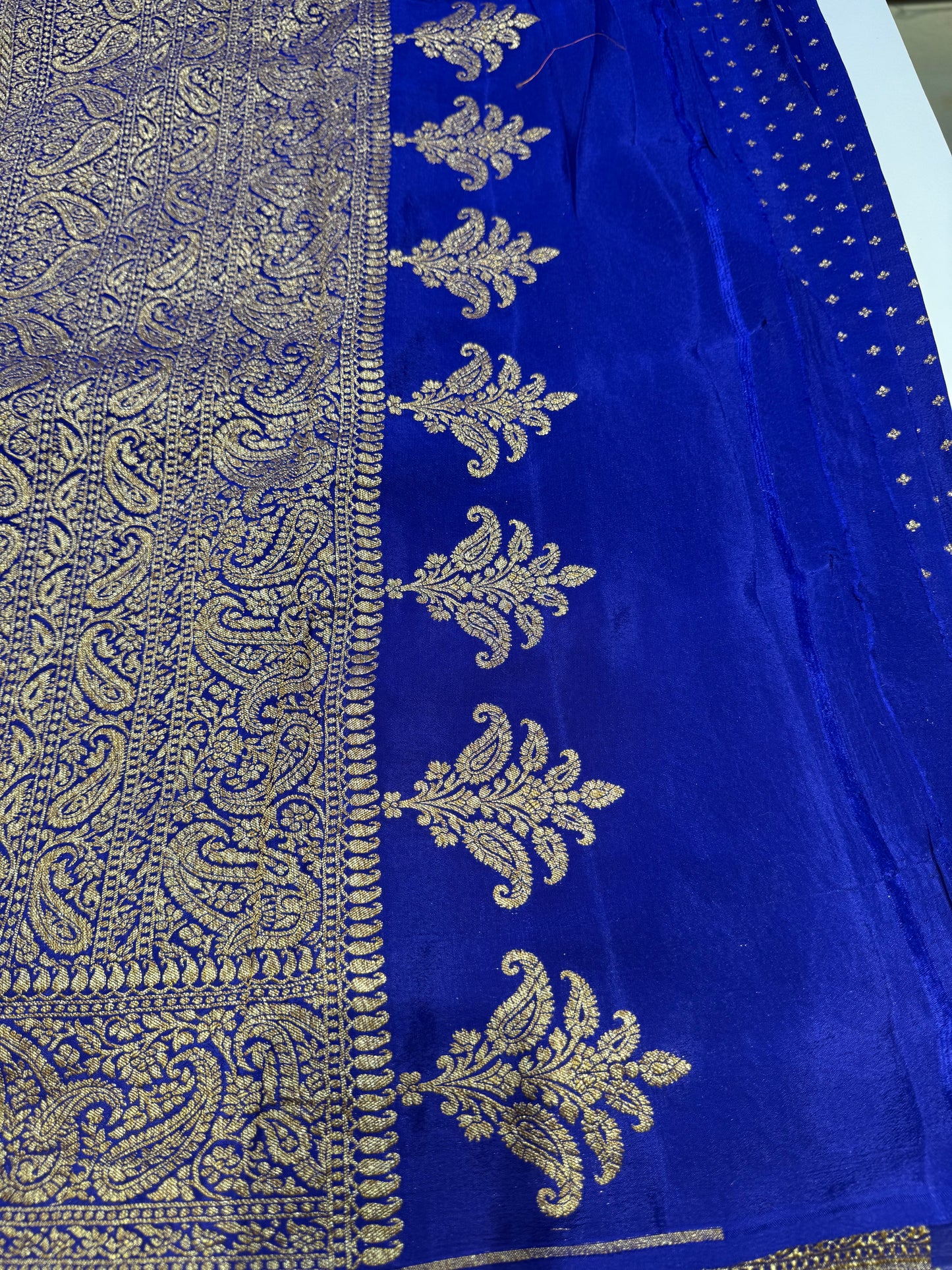 Blue pure crepe Banarasi saree(SBSG900)