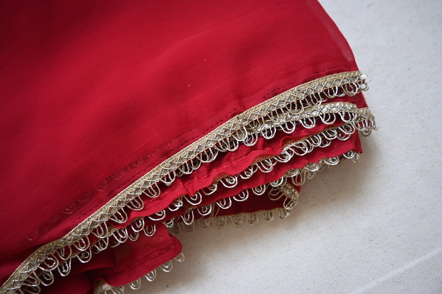 Designer Red Saree